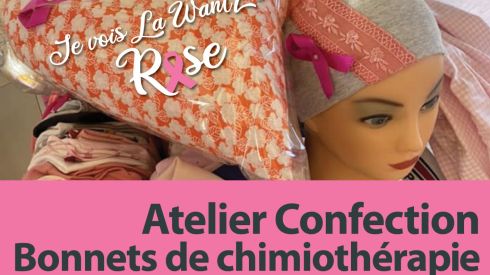 Atelier de confection de bonnets de chimiothérapie